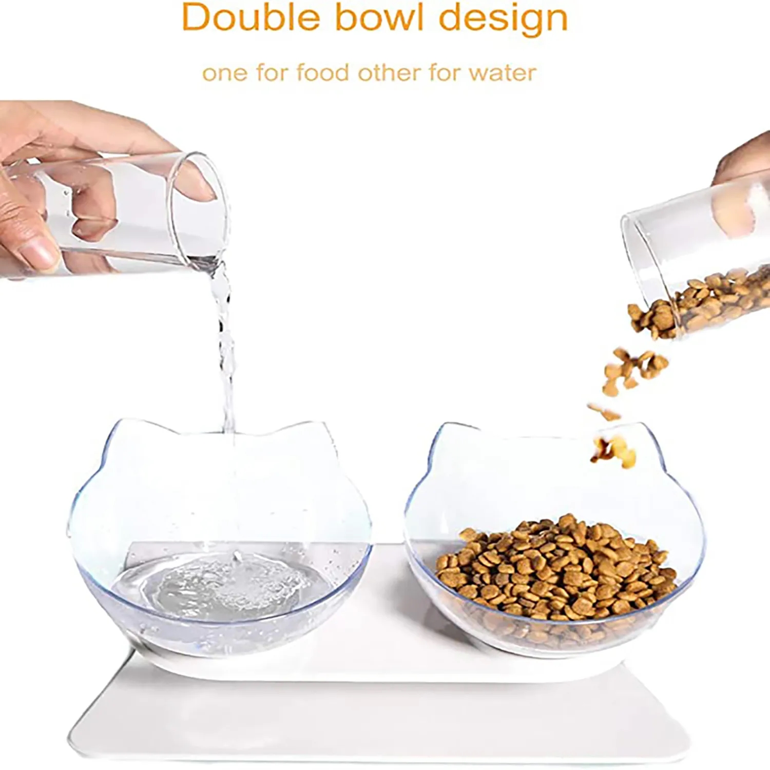 Transparent Non-Slip AS & ABS Double Pet Bow 5