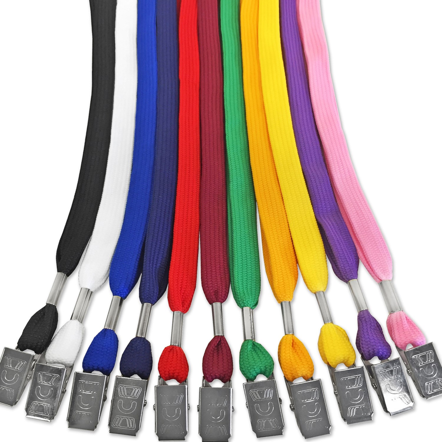 3/8 inch Flat BLank Lanyards with Bull Dog Clip 1