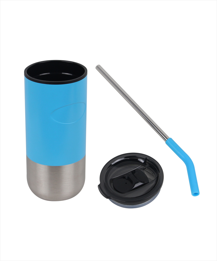 Union Printed - 18oz Double-wall Stainless Steel Tumbler (plastic liner) SS Drinking Straw 7