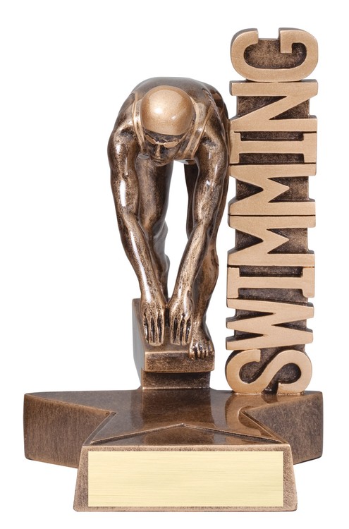 8 1/2" Tall Swimming Female Billboard Resin Award 3