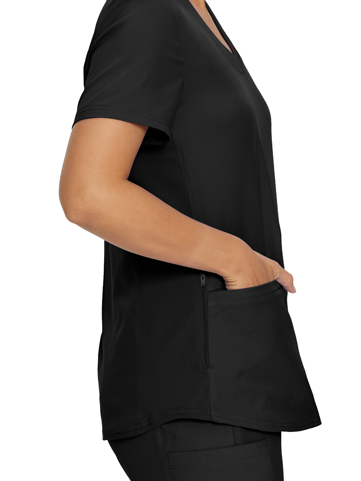 Landau - Forward - Women's Three-Pocket Rib-Knit Neckline V-Neck Top 17