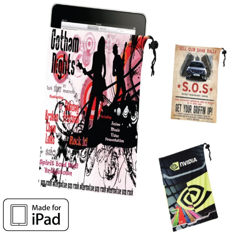 Microfiber Pouch - iPad / Tablet Pouch - 2 Sided 1