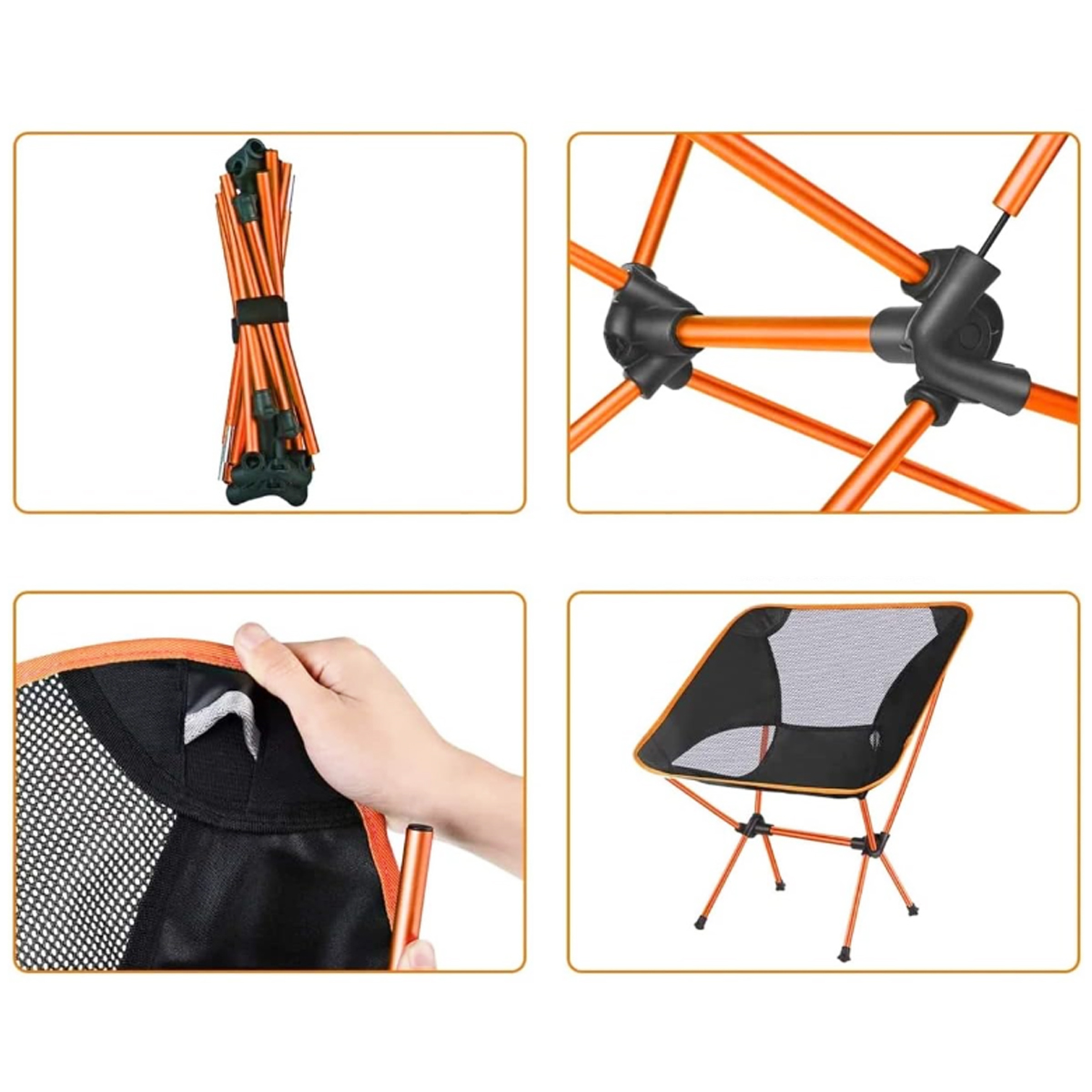 Lightweight Folding Camping Chair with Mesh Back 6