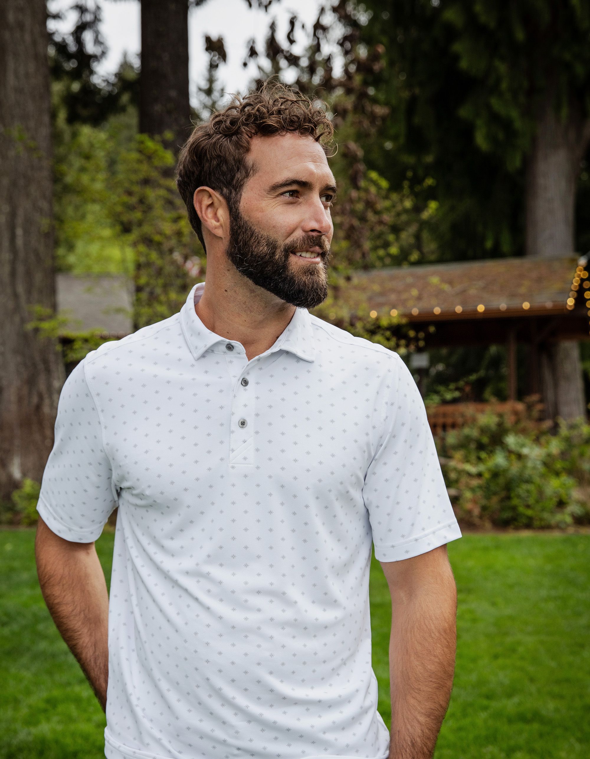 Cutter & Buck Virtue Recycled Tile Print Featherlight Pique Mens Big & Tall Polo Big & Tall 7