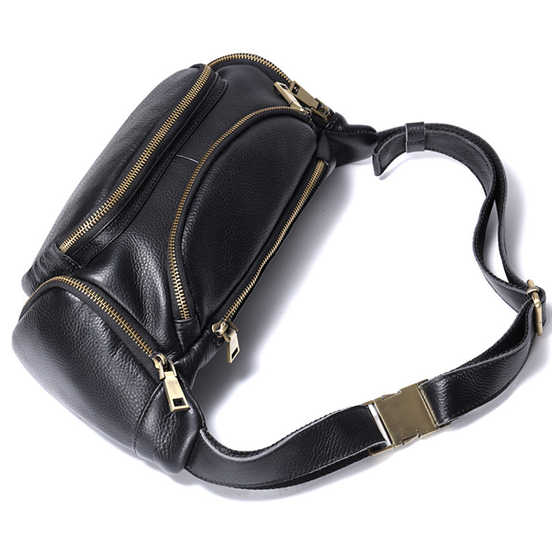 Leather Waterproof Fanny Pack With Hip Belt 4