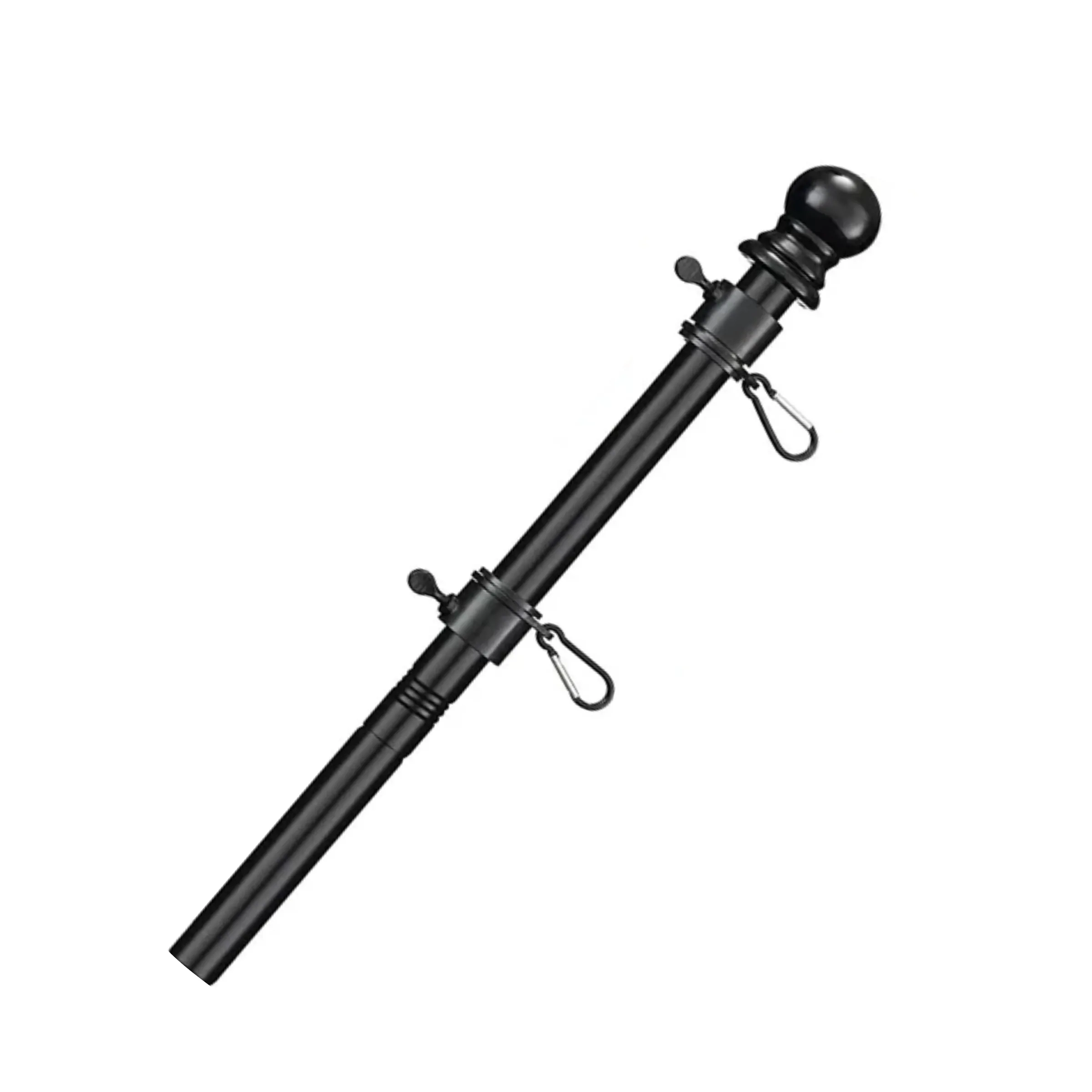 2' - 8' Flagpole with Rotating Clips Kit - Black/White