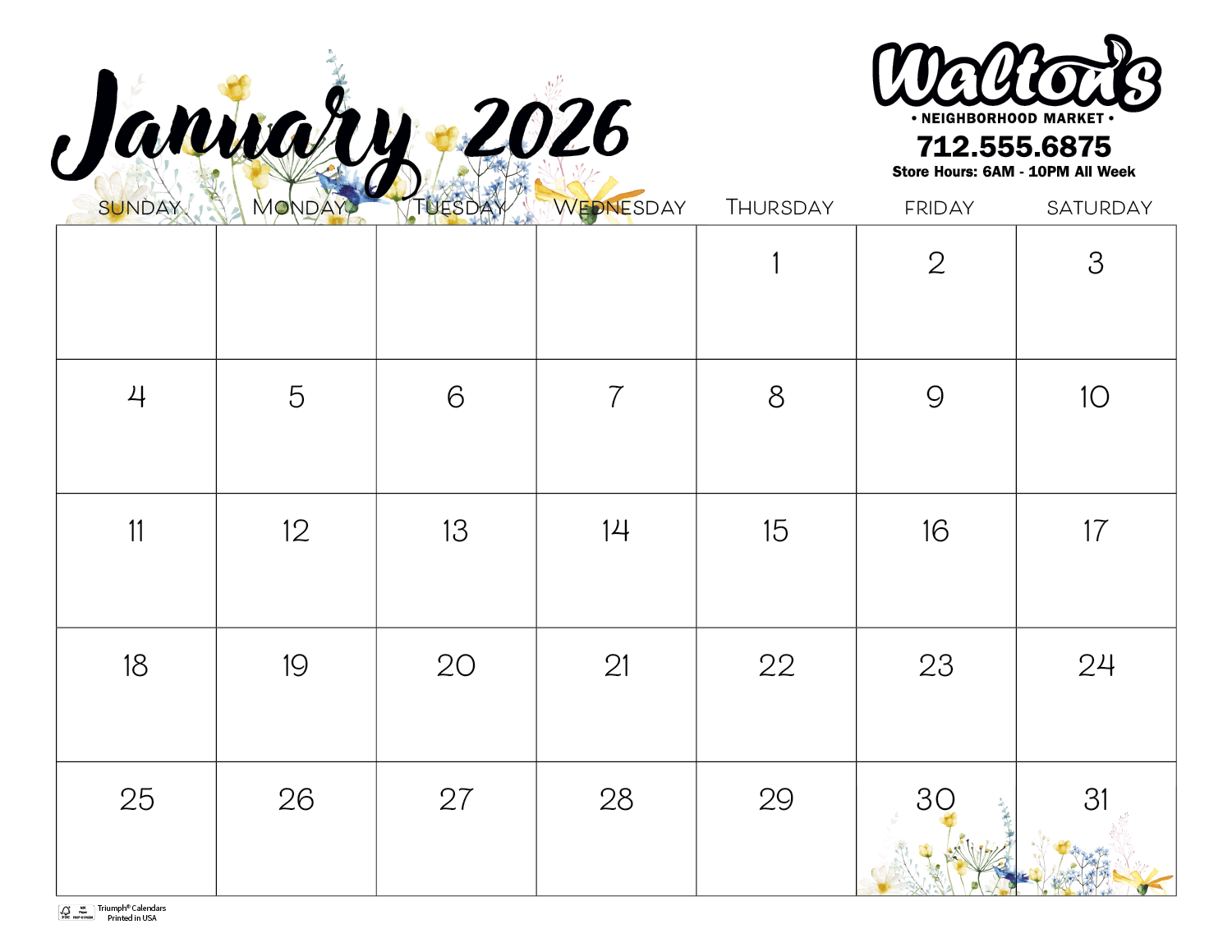 Triumph® Calendars Small Monthly Desk Pad - Floral 3