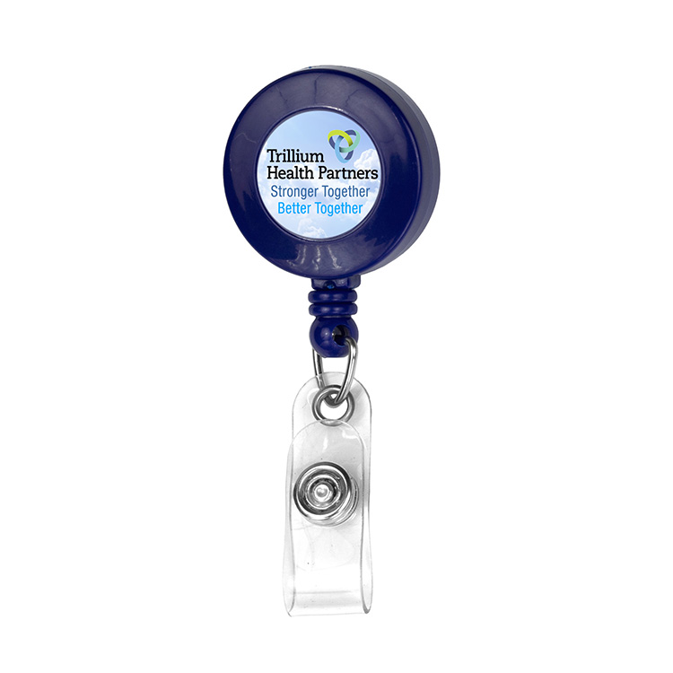 "Bellefontaine VL" 30" Cord Round Retractable Badge Reel and Badge Holder with Rotating Alligator Cl 18