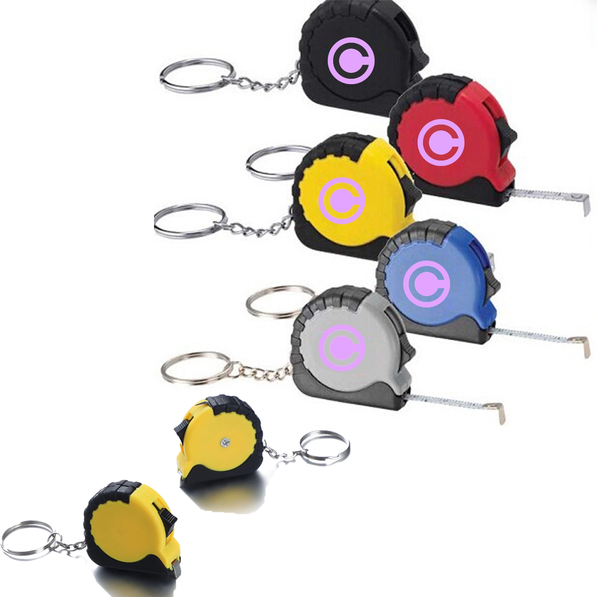 Mini Steel Tape Measure Keychain 2