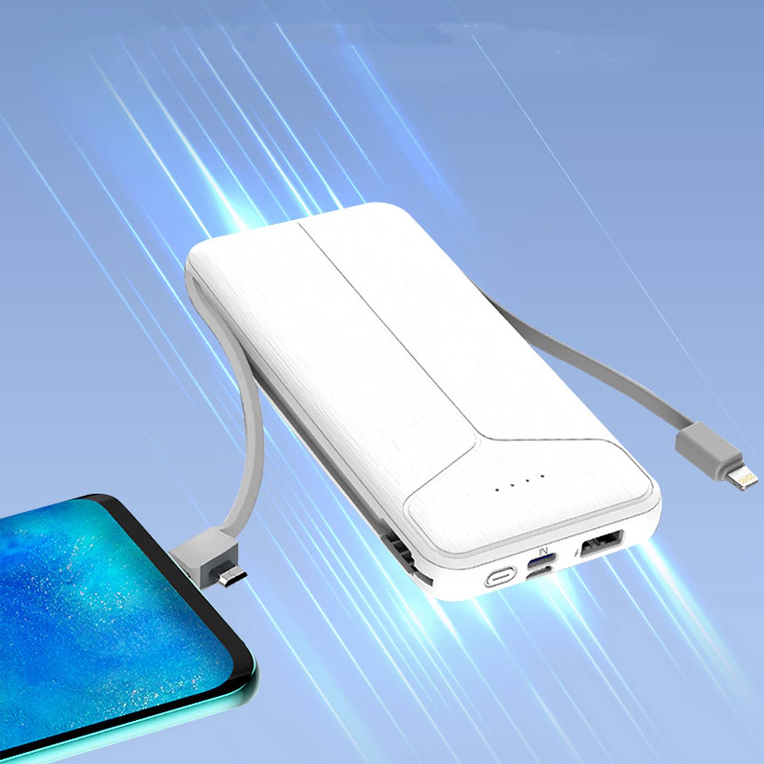 10,000mAh Portable Power Bank w/ Cable Wall Plug 5