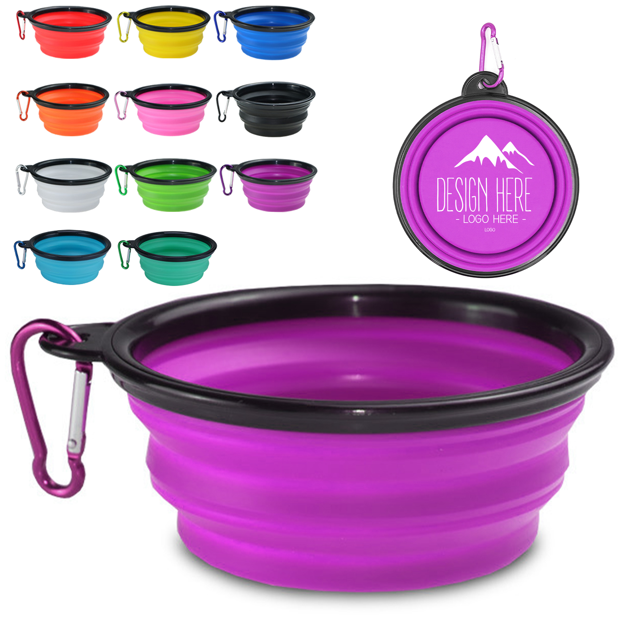 Collapsible Pet Bowl with Carabiner for Outdoor Use 1