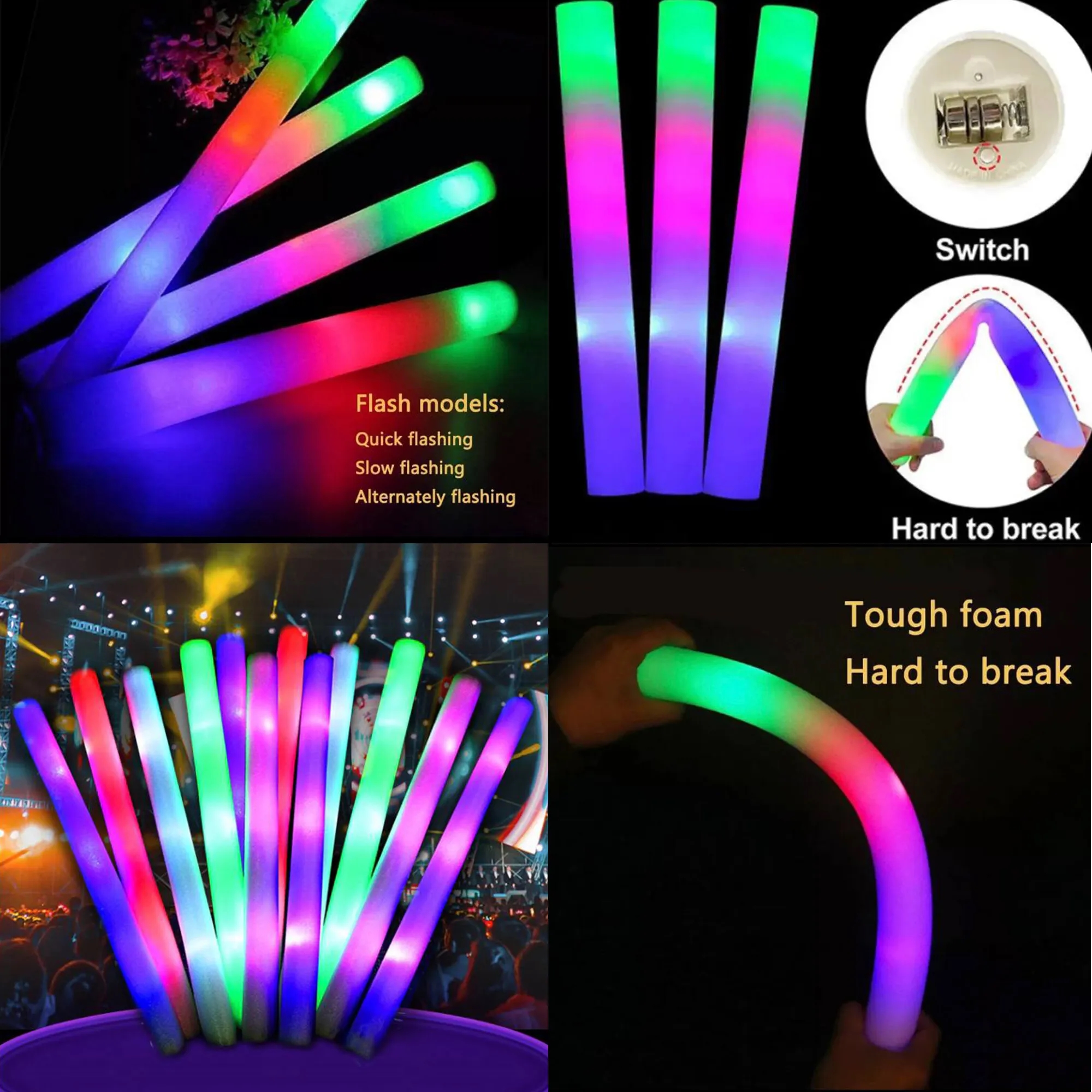 Sponge Colorful Fluorescent Stick 10