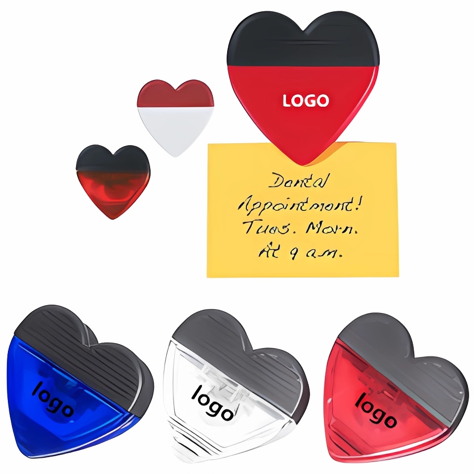 Heart Magnetic Memo Clip, custom magnet with logo imprint 1