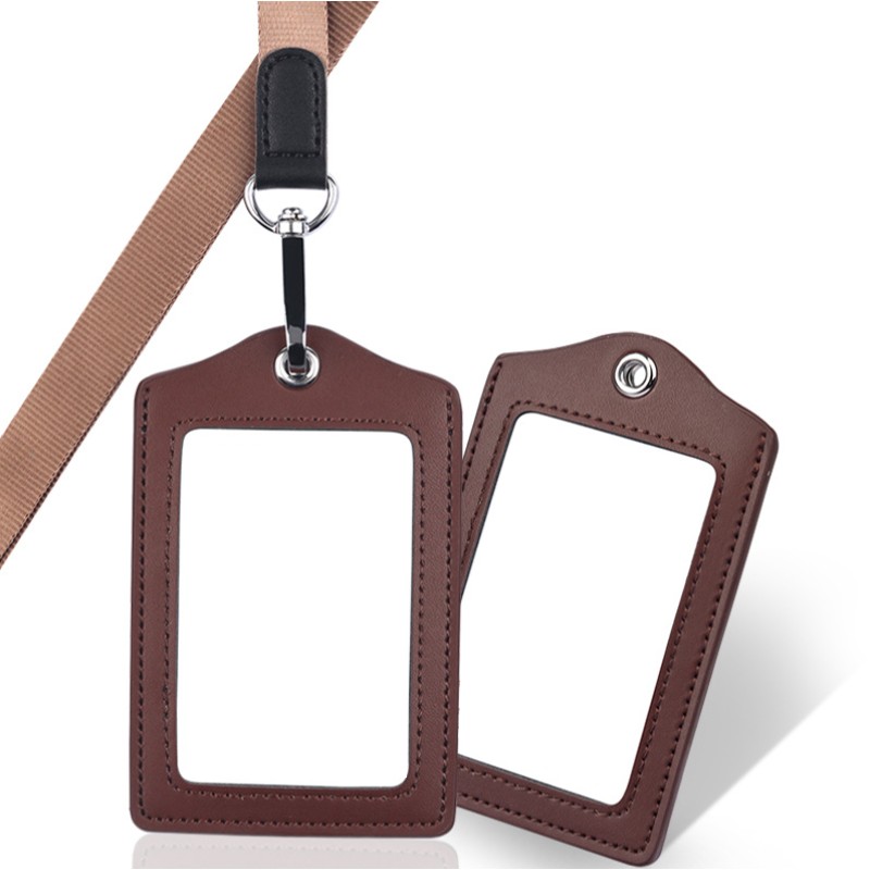 Genuine Leather Badge Holder with Lanyard 9