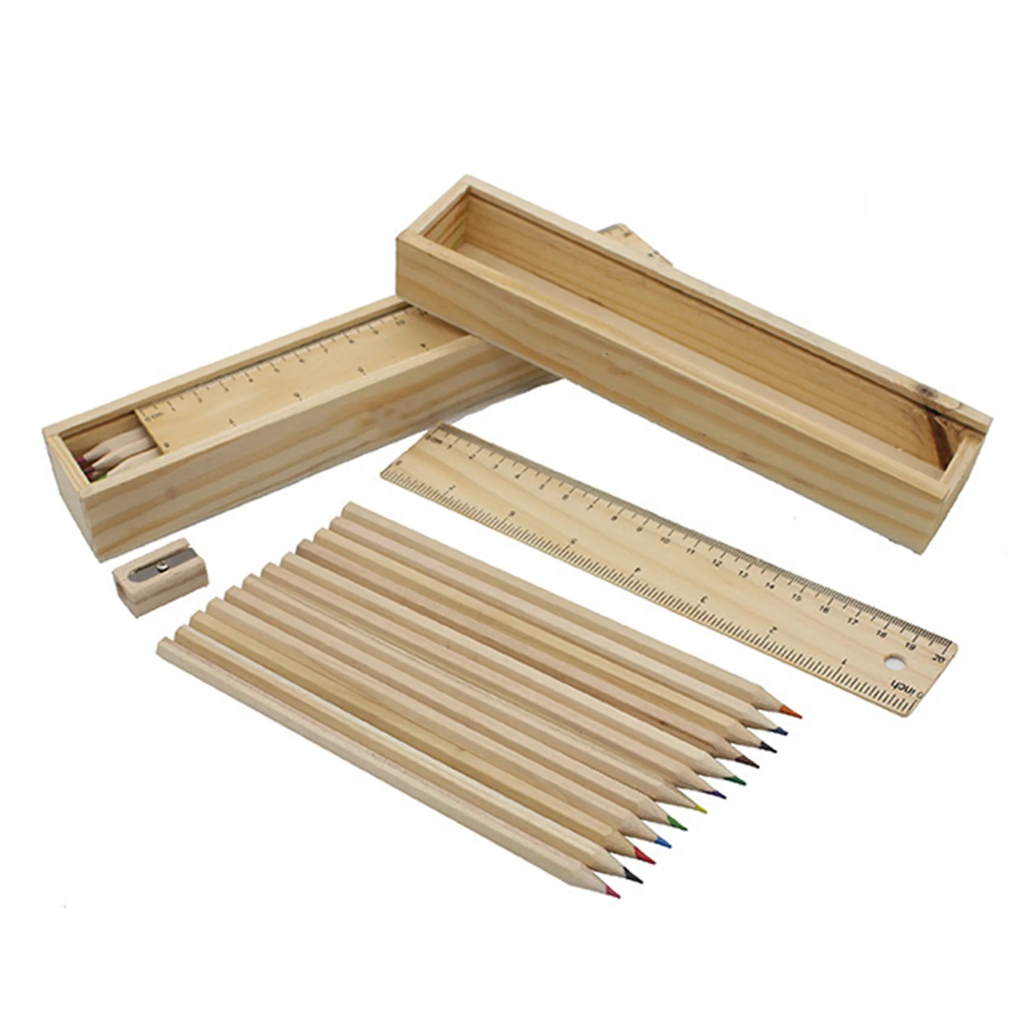 12-Piece Colored Pencil Set With Wooden Case 2