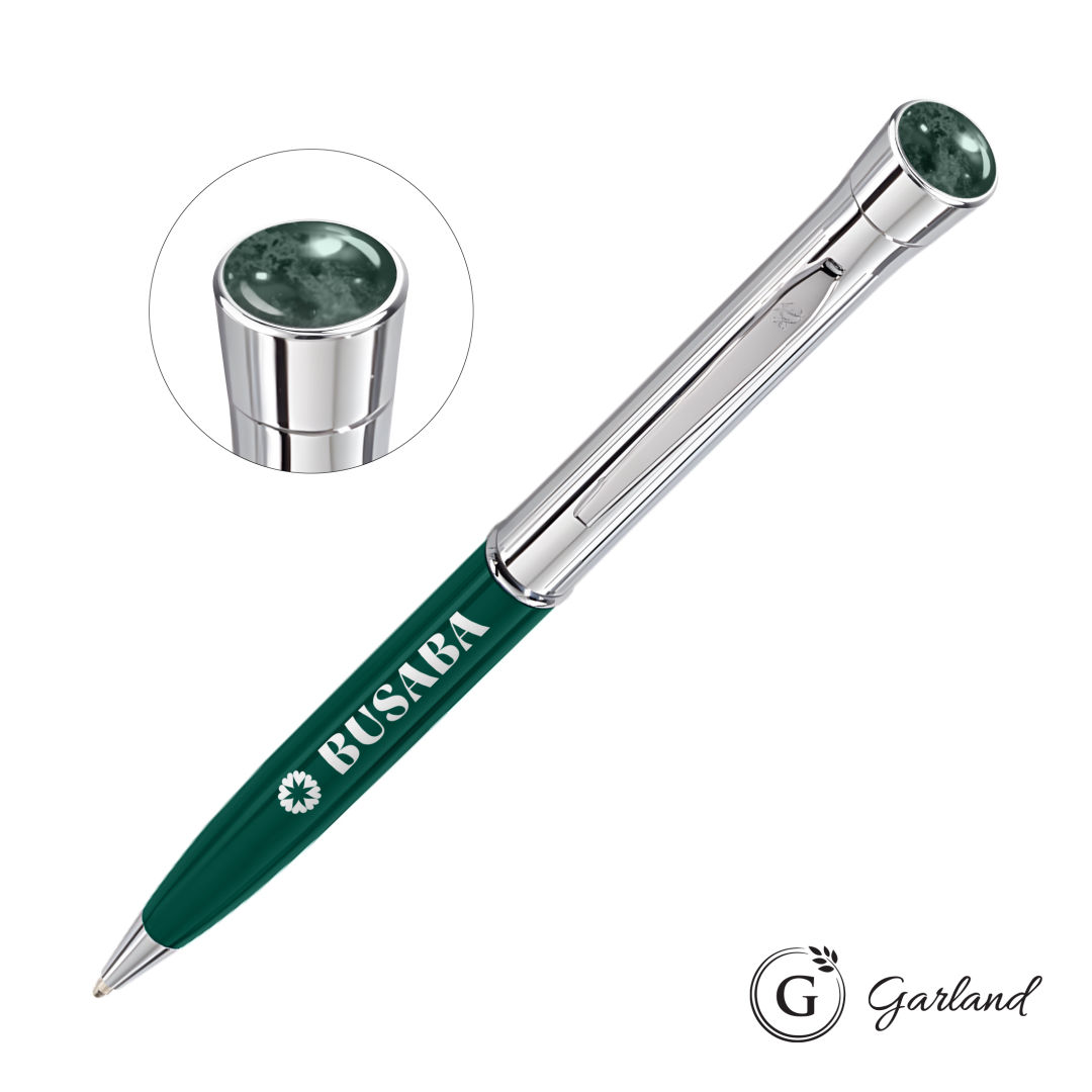 Garland® Monogram Aura Twist Ballpoint Pen - Chrome