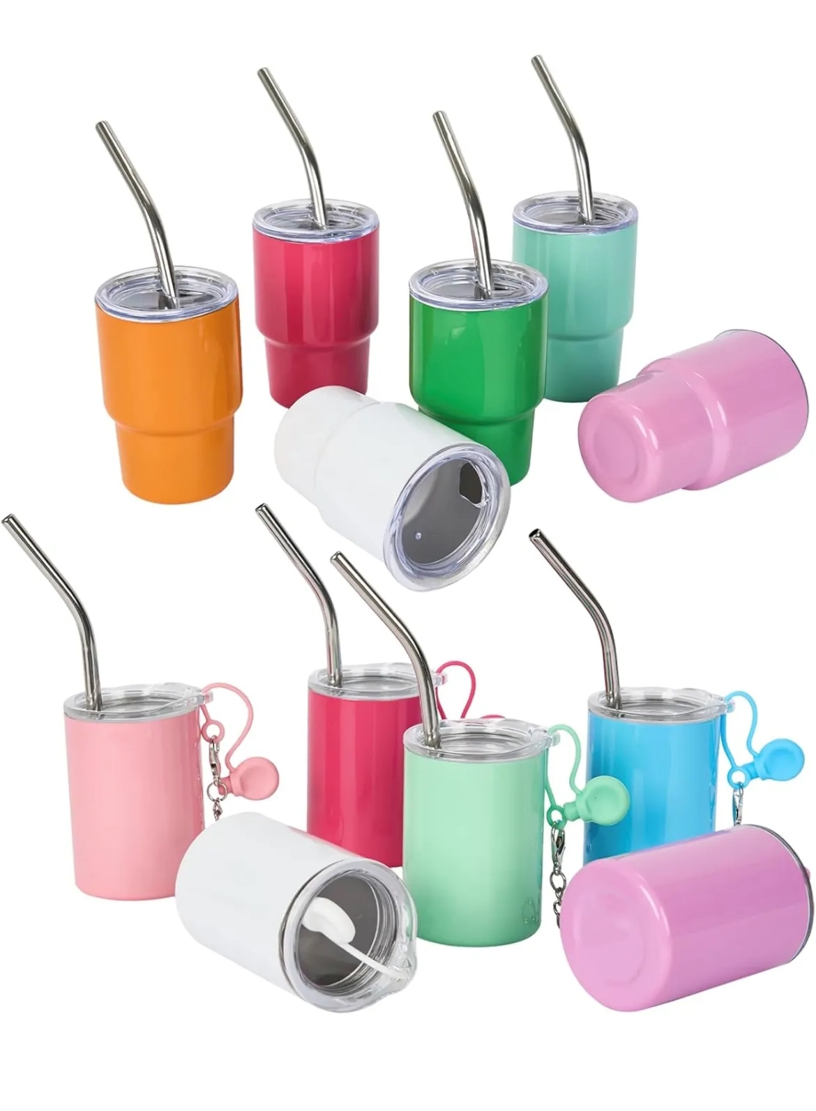 Mini Tumbler Shot Glass with Straw, Lids, Birthday Gifts 3