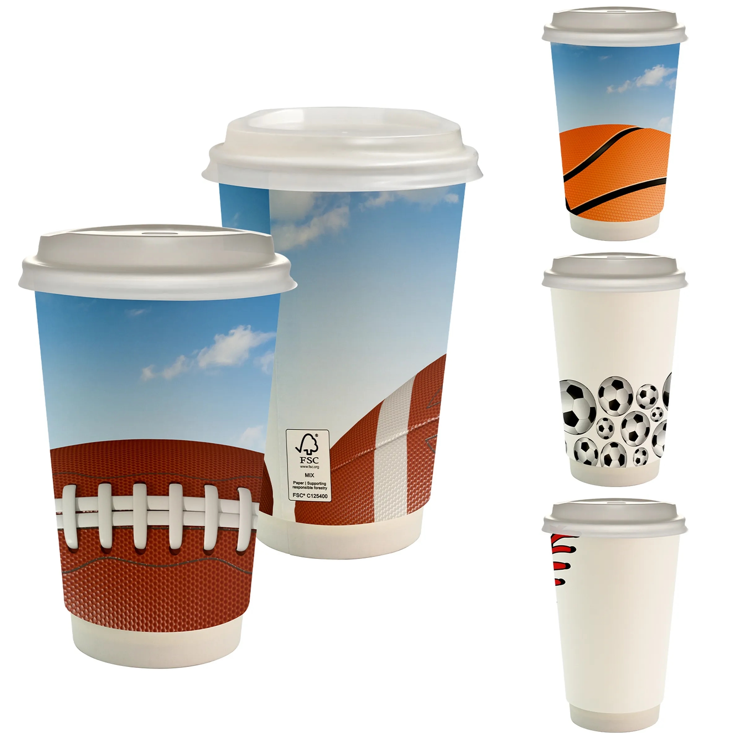 16 oz. Full Color Sporty Paper Cup With Lid 6