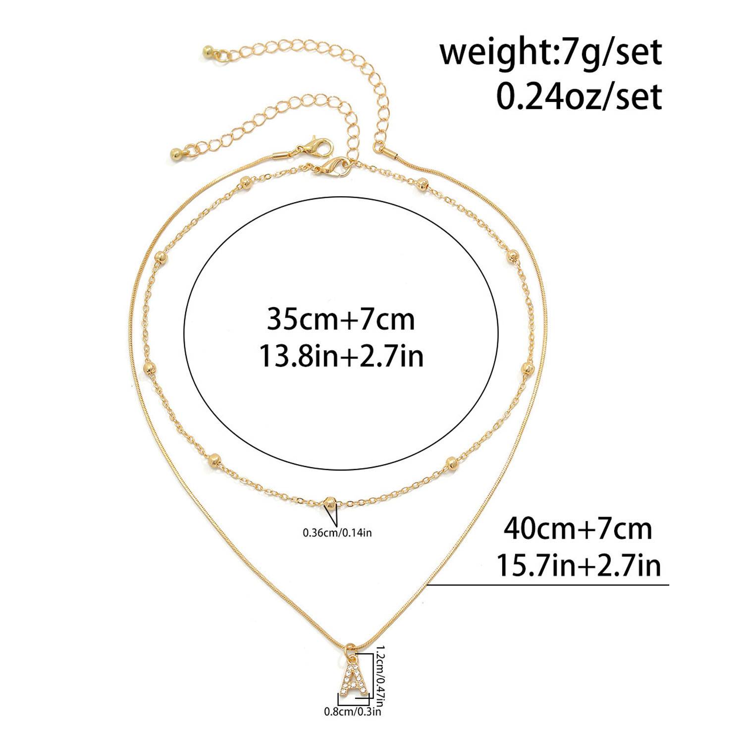 18K Gold Layered Initial Necklace Tiny A-Z Pendant Choker Ne 2