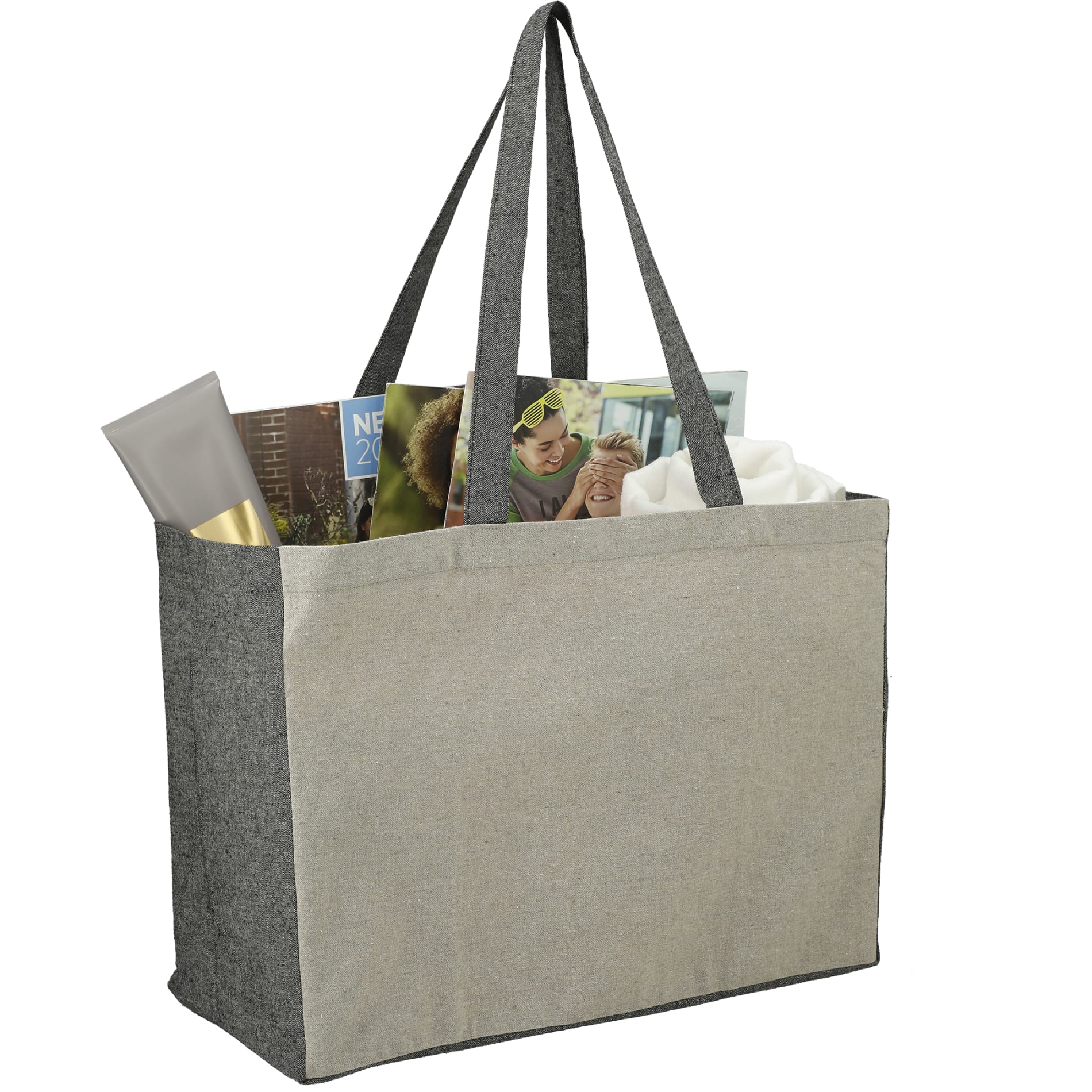 Recycled Cotton Contrast Side Shopper Tote 14