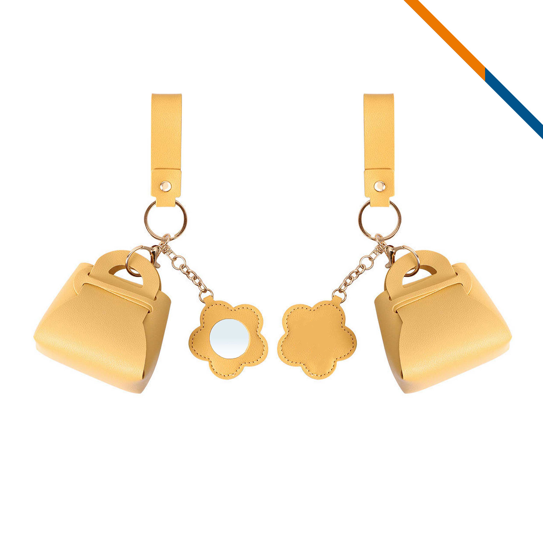 Ticase Mini PU Leather Mirror Coin Keychain Purse 6