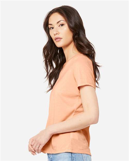 Women's Relaxed Heather CVC V-Neck Tee - 6405CVC 101
