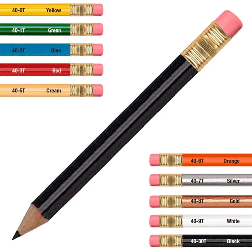 Hex Wooden Golf Pencil with Eraser 2