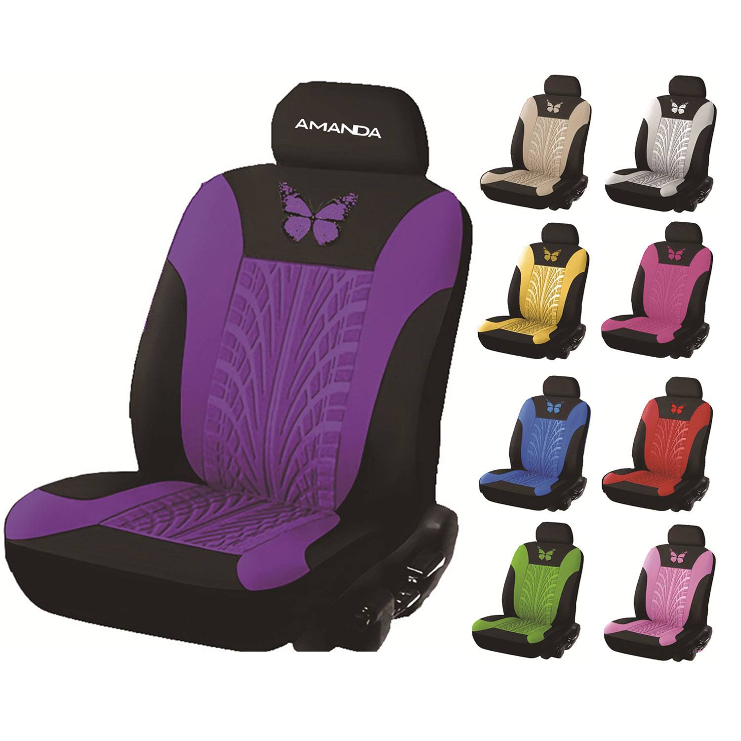 Full Set Fashion Butterfly Cloth Cushion Mat Car Seat Cover
