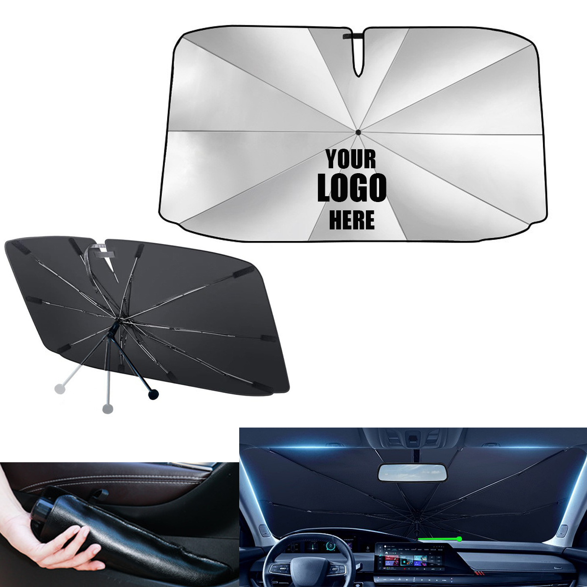 Foldable Car Sunshade Umbrella with Storage Bag 2