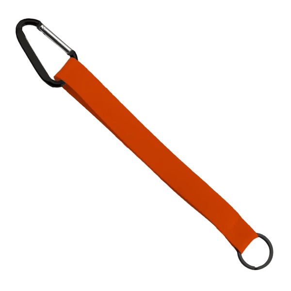 3/4" Sewn Polyester Keychain with Metal Split-Ring and Carabiner 155