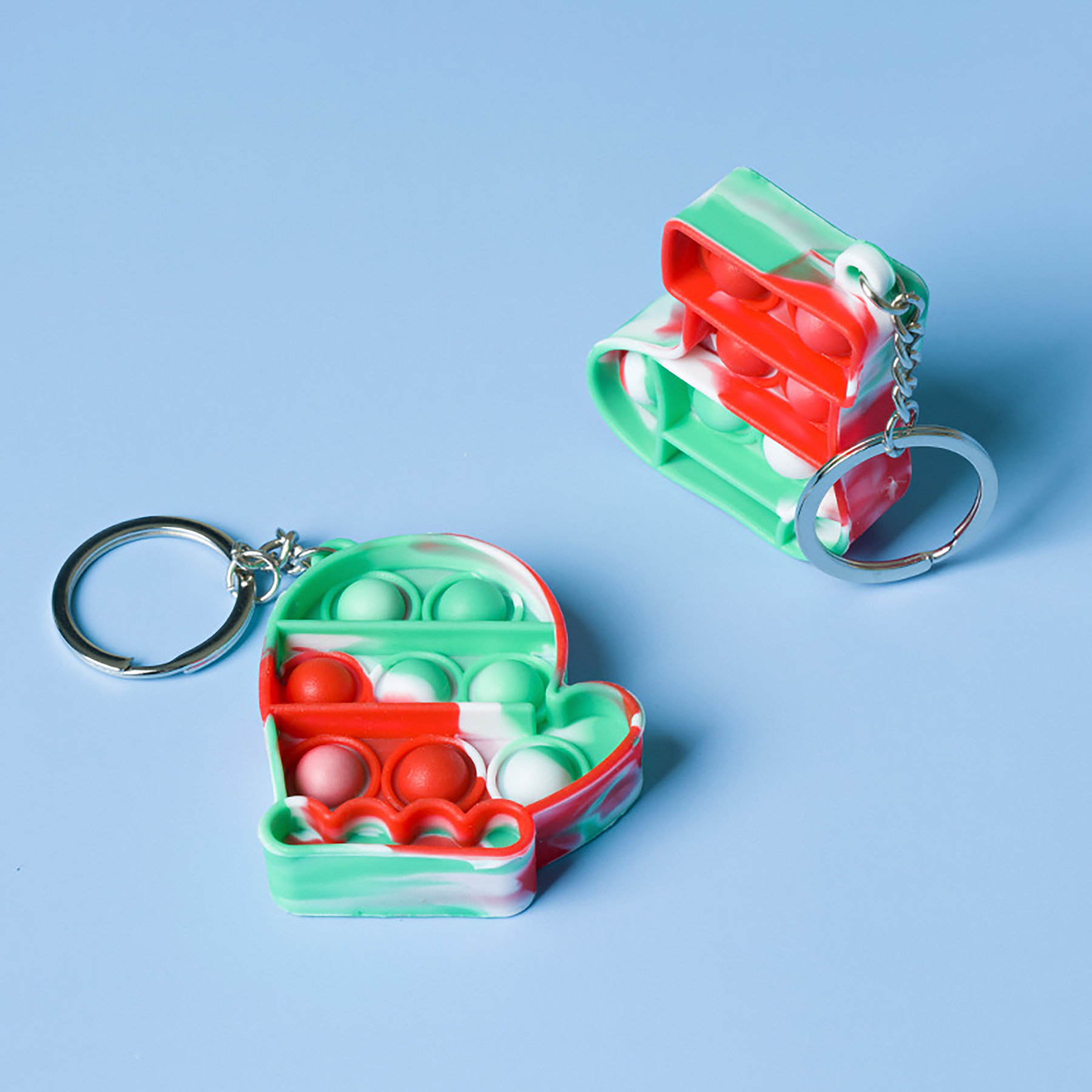 Mini Pop Push It Fidget Toy Keychain for Kids Adults 14