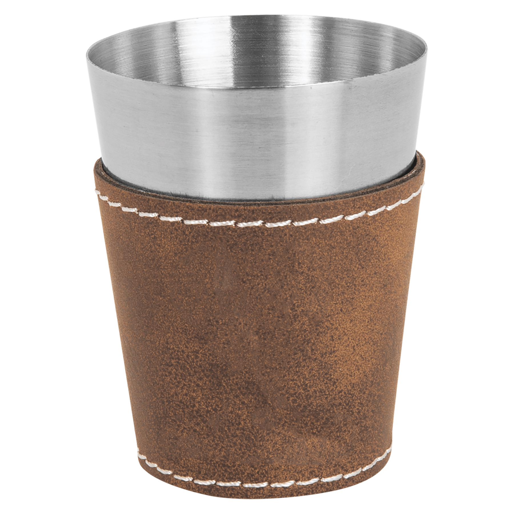 2oz. Rustic/Silver Leatherette & Stainless Steel Shot Glass 2