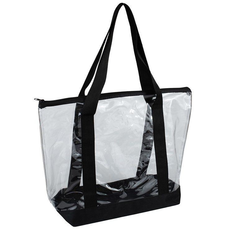 19"W x 13 ½"H x 6"Gusset - "BONDI" Jumbo Clear Zippered Tote Bag 16