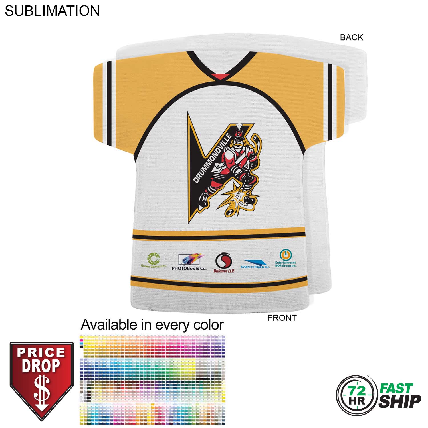 72 Hr Fast Ship - Jersey Shape Microfiber Keepsake Towel, 18x17, Sublimated Front Side 2