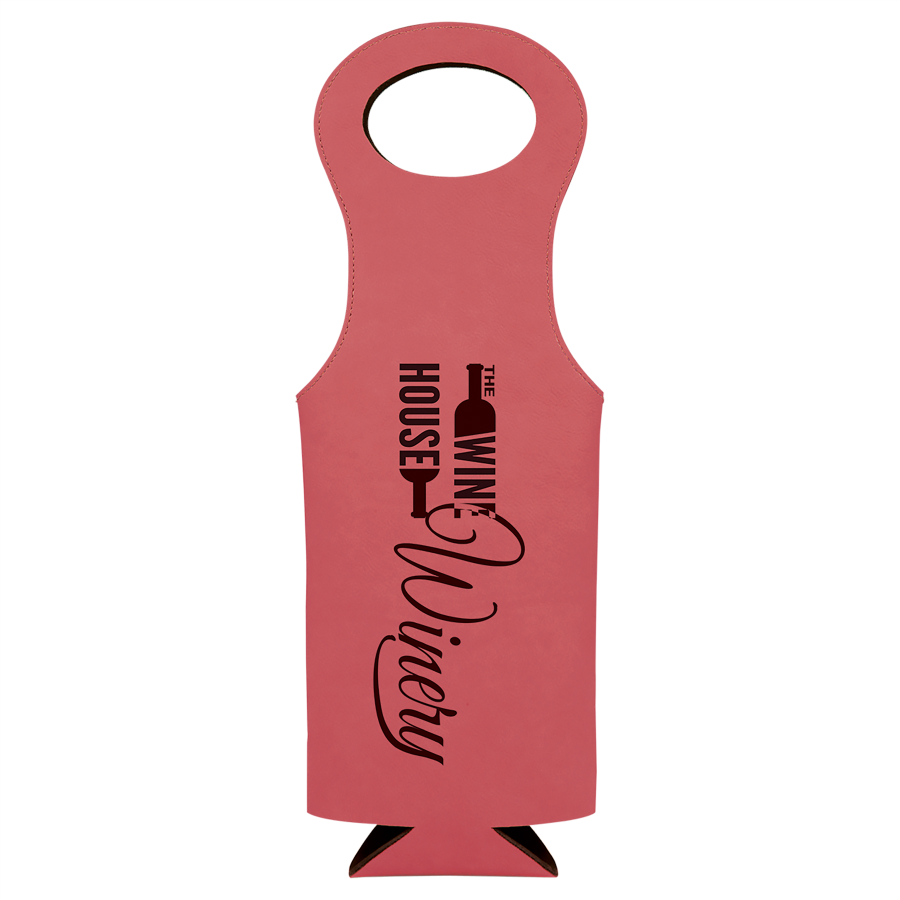 Pink Leatherette Wine Bag, custom tote bag with logo imprint 2