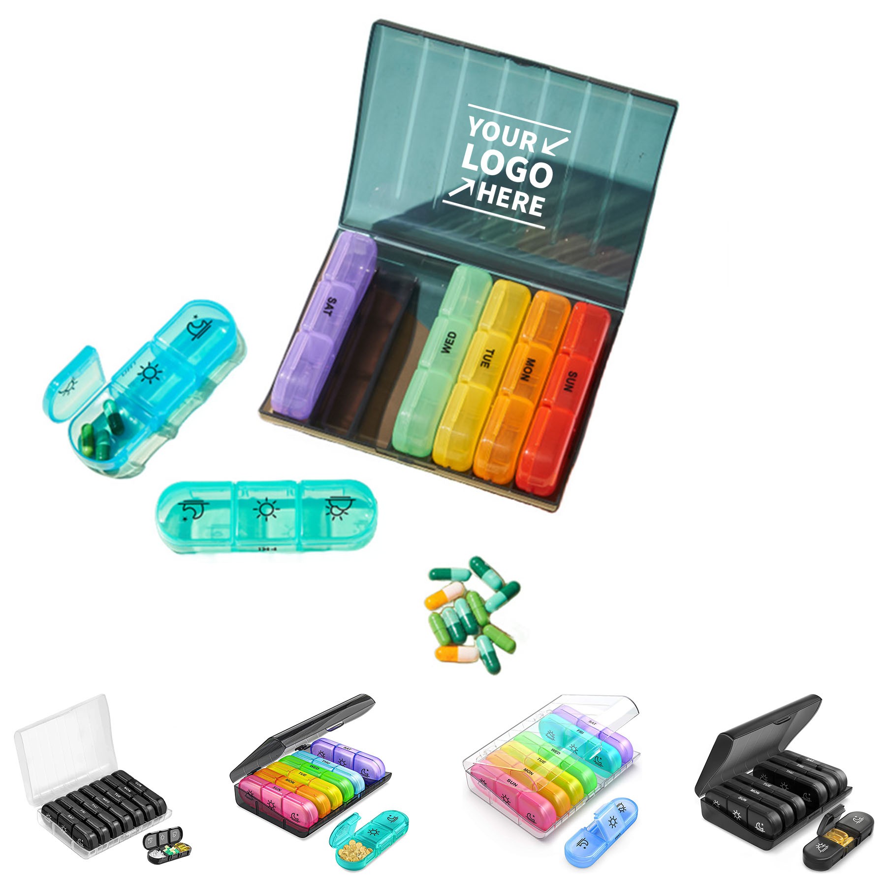 7 Day Lightproof Pill Case With Tri Daily Compartment