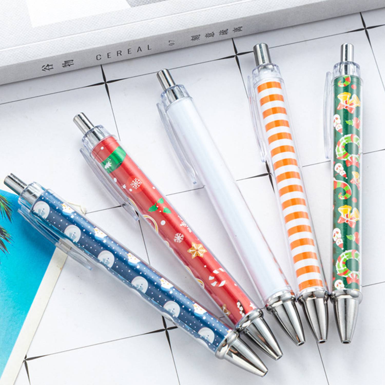 Custom Patterned Press Plastic Ballpoint Pen 4