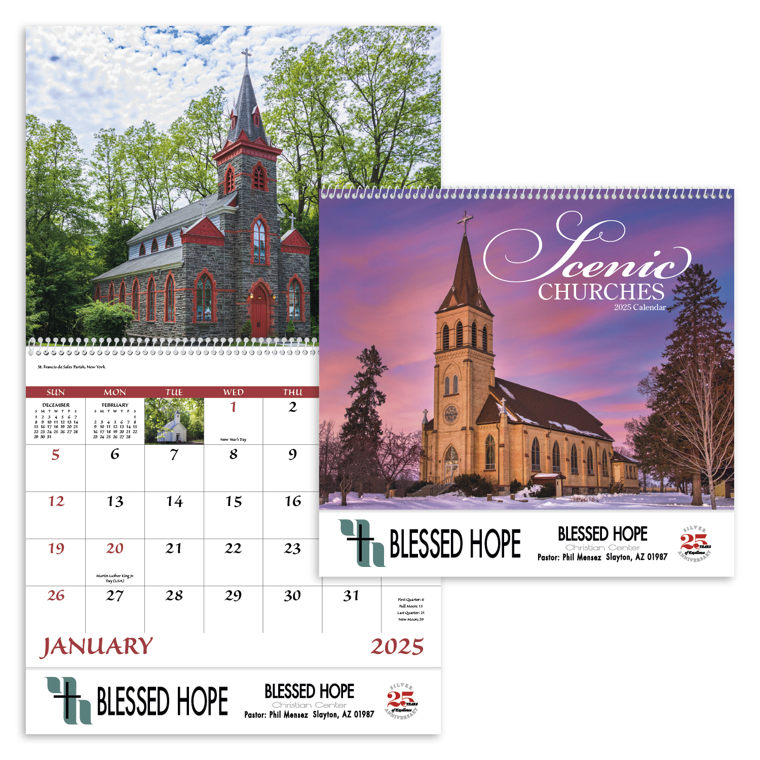 Good Value™ Scenic Churches - Spiral Calendar 8