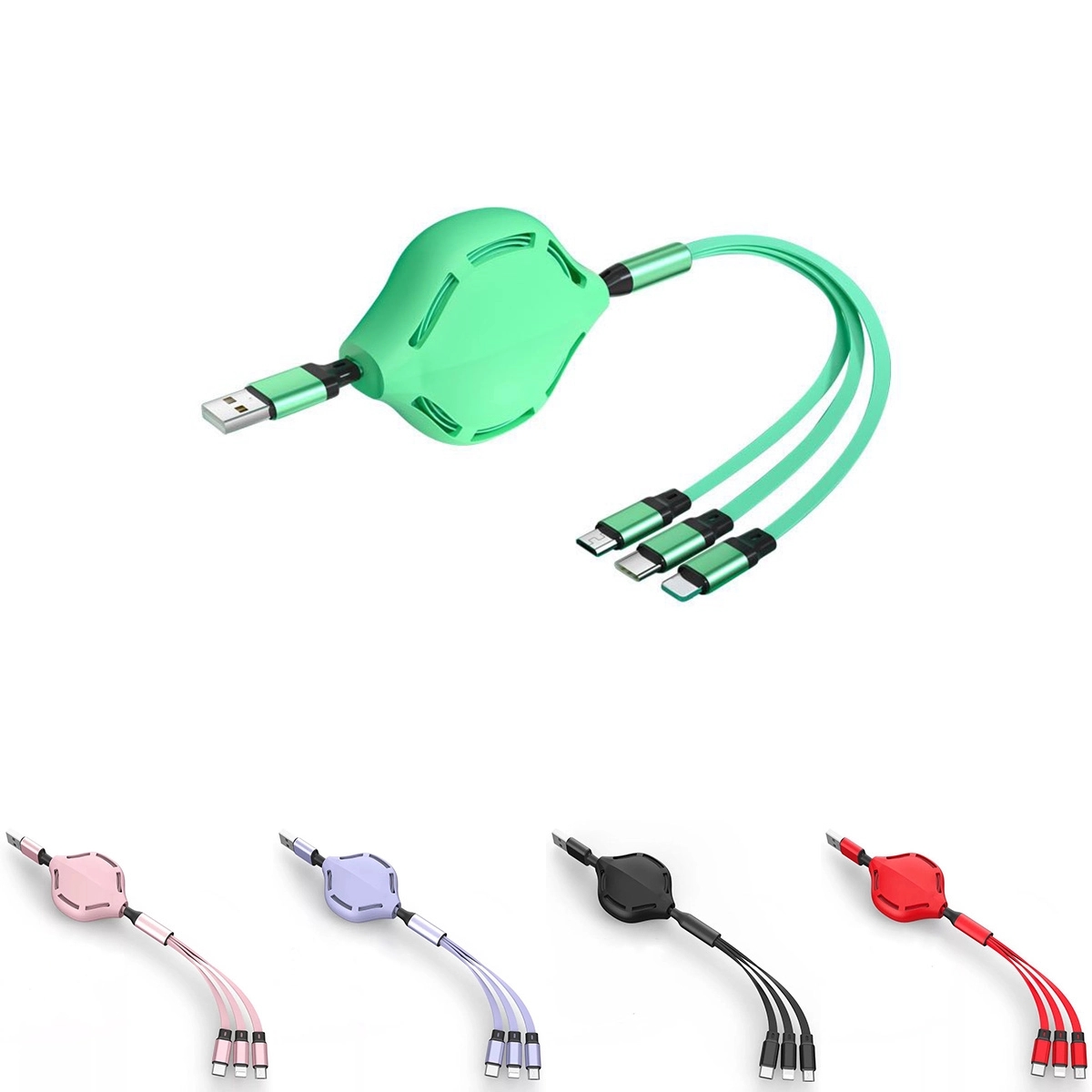 Multi USB Charging Cable Retractable 3in1 Universal Charger 1