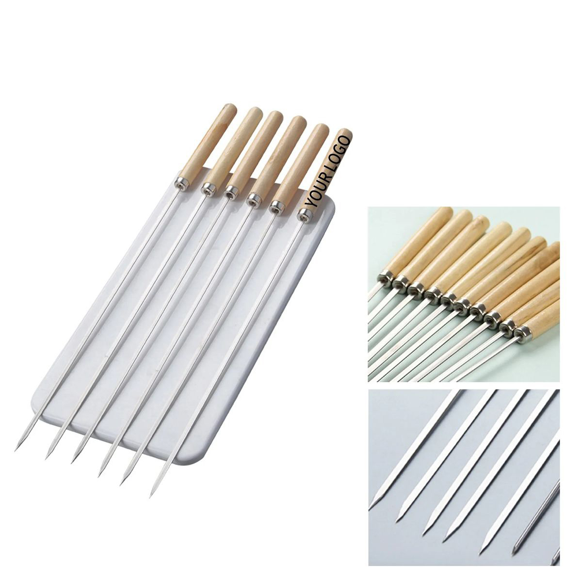Stainless Steel Skewer with Wooden Handle 3