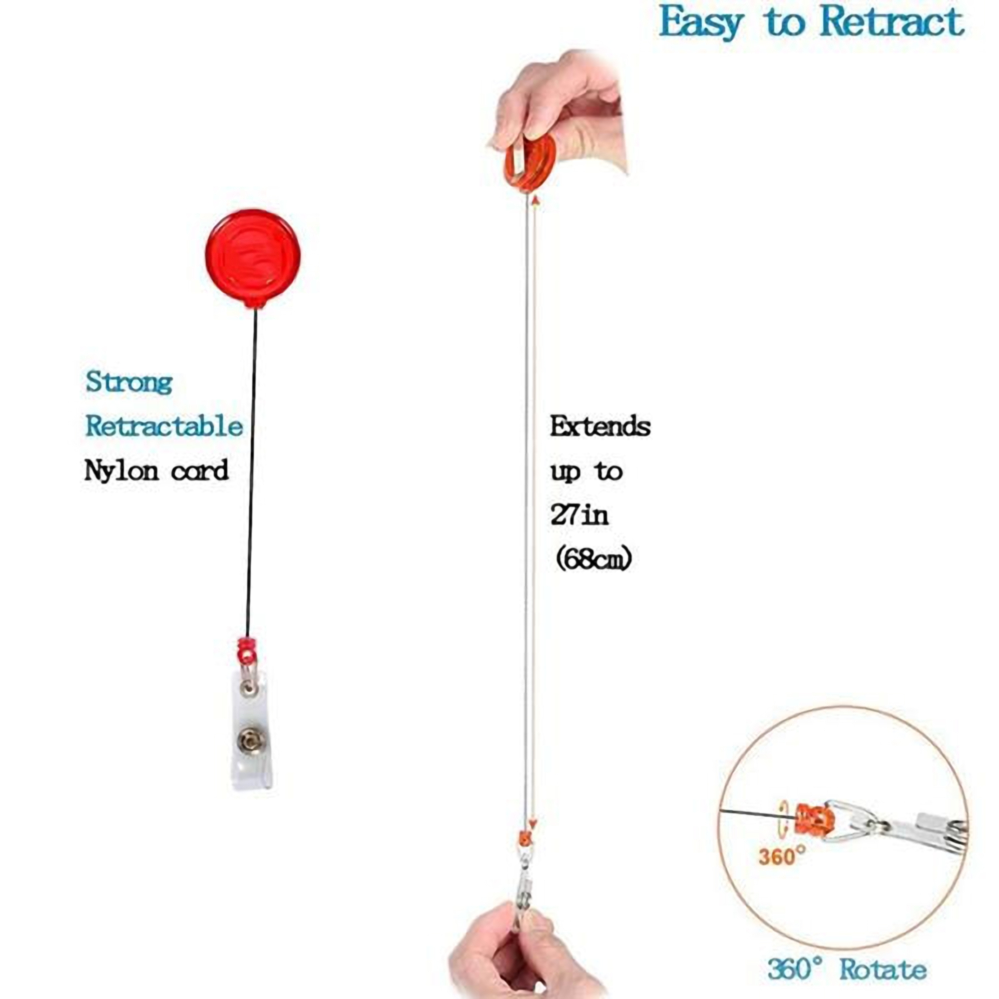 Retractable ID Badge Holder with Polypropylene Strap 2