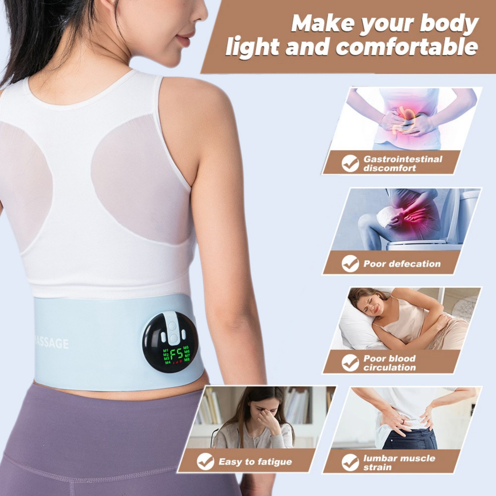 Heated Massage Belt With 8 Modes 8