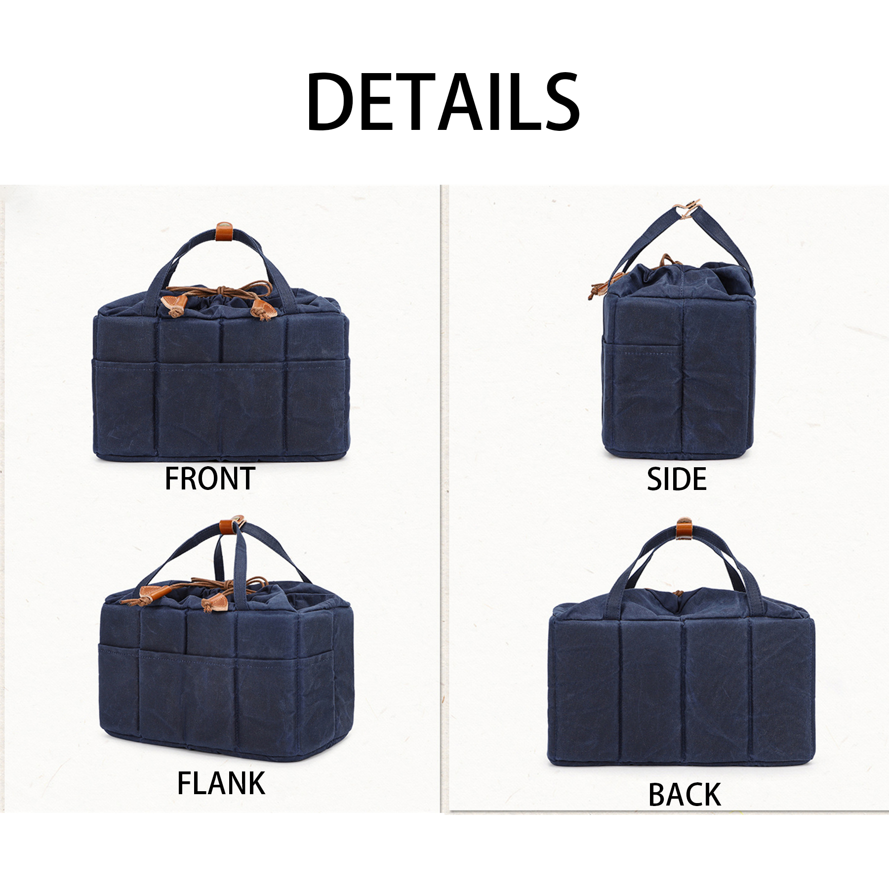 Canvas Drawstring Electronic Accessories Storage Bag 7