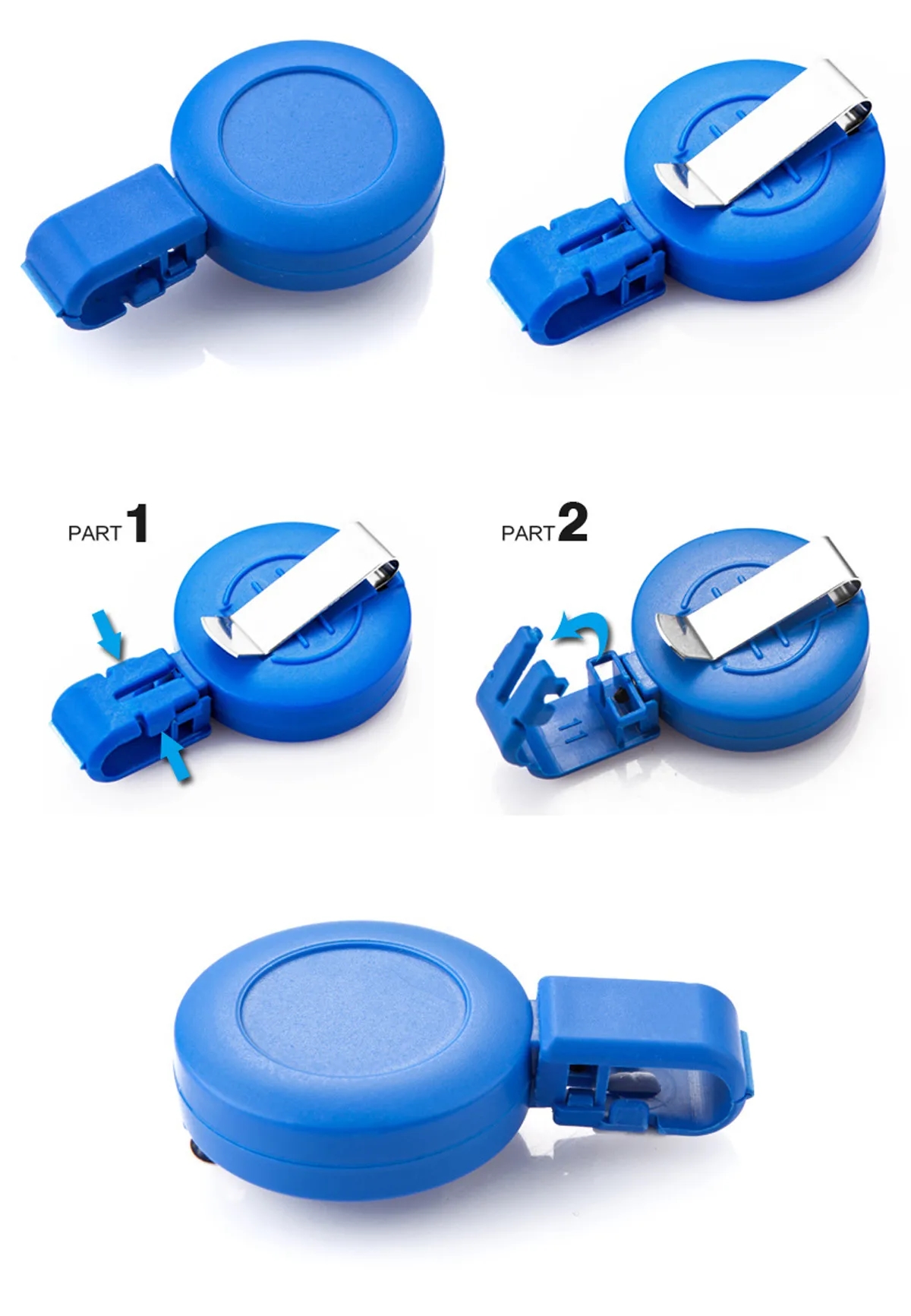Retractable Badge Holders with Carabiner Reel Clip 4