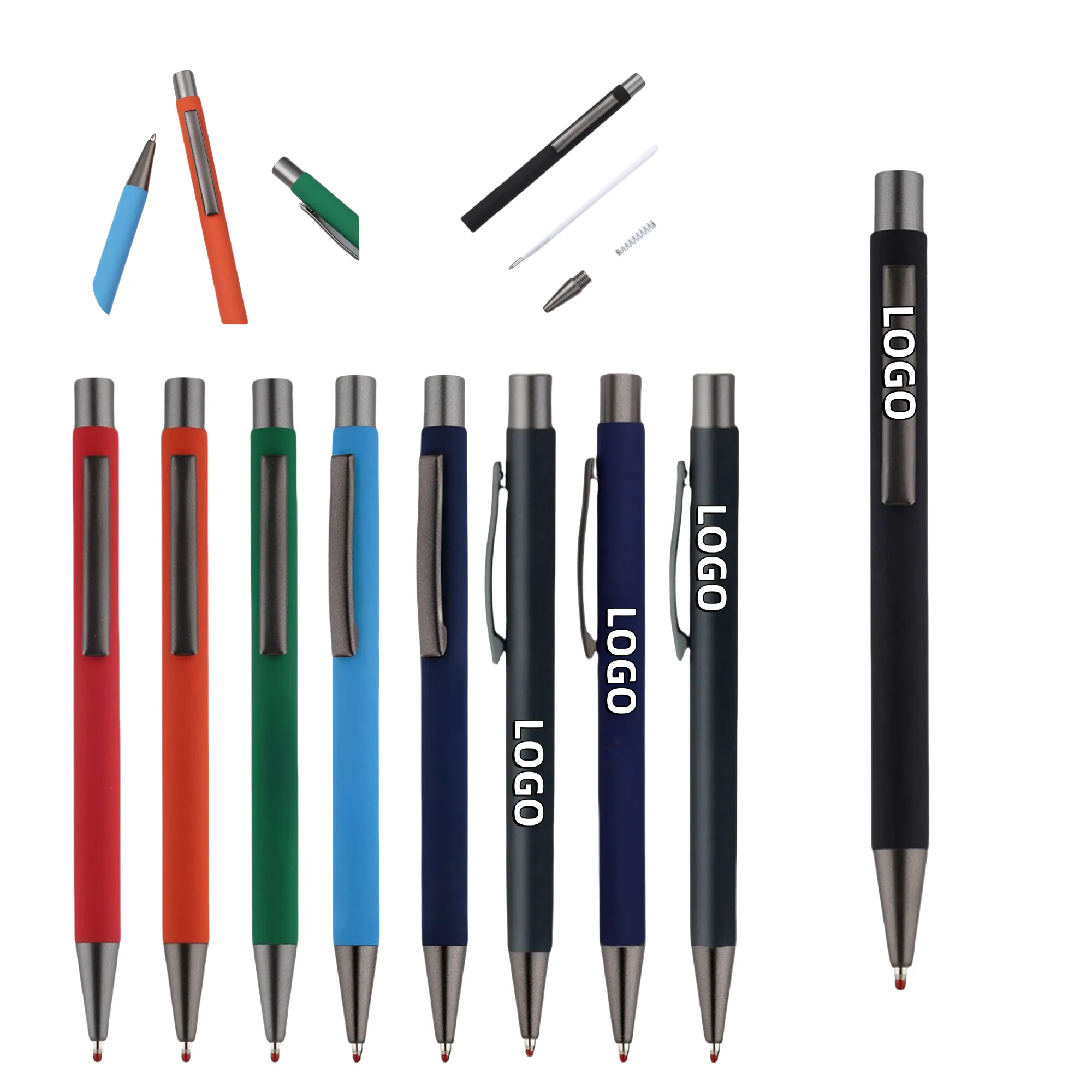 Pressable Aluminum Rod Business Carbon Advertising Pen