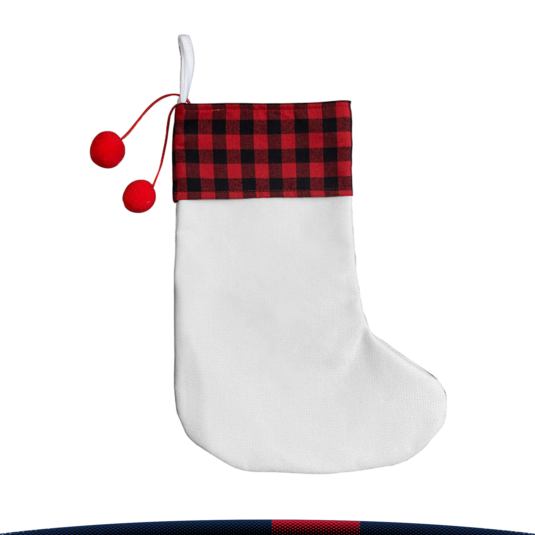 Plaid Pattern Christmas Stocking, custom tote bag with logo imprint 7