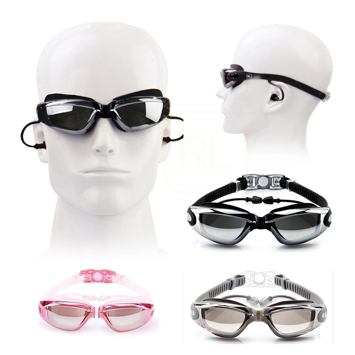 Unisex-Adult Anti-Fog Swim Goggles with Earplugs 1