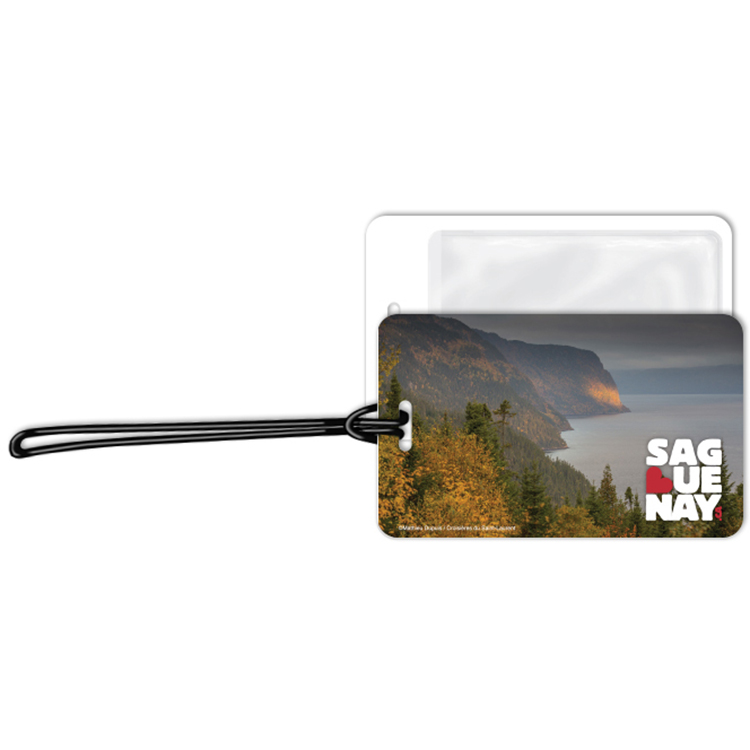 Luggage Tags .020 White Plastic (2.75"x4.5") in Full Colour with 6" Loop attached & Clear Pocket