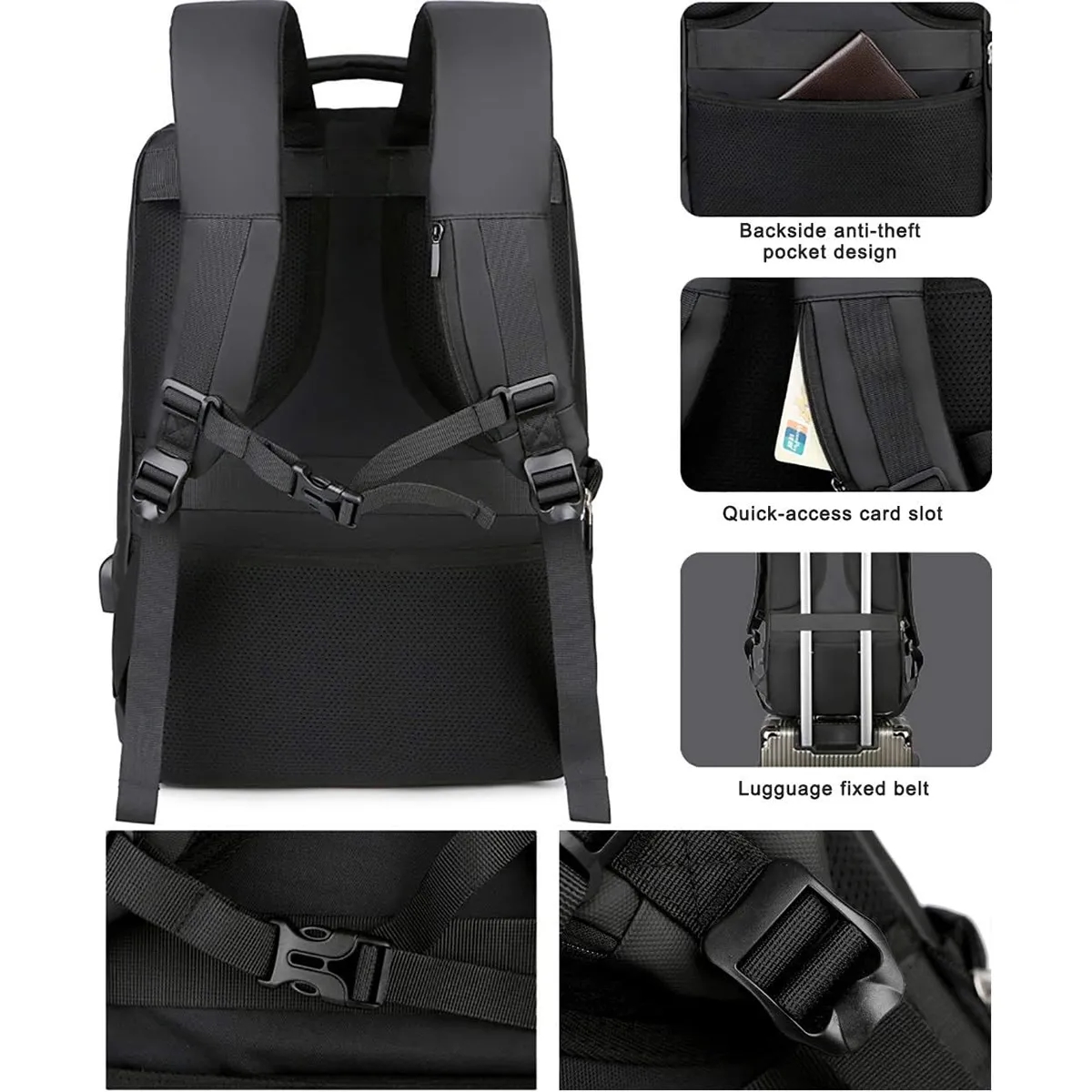 Business Anti-theft Travel Backpack Waterproof Laptop Bag 6