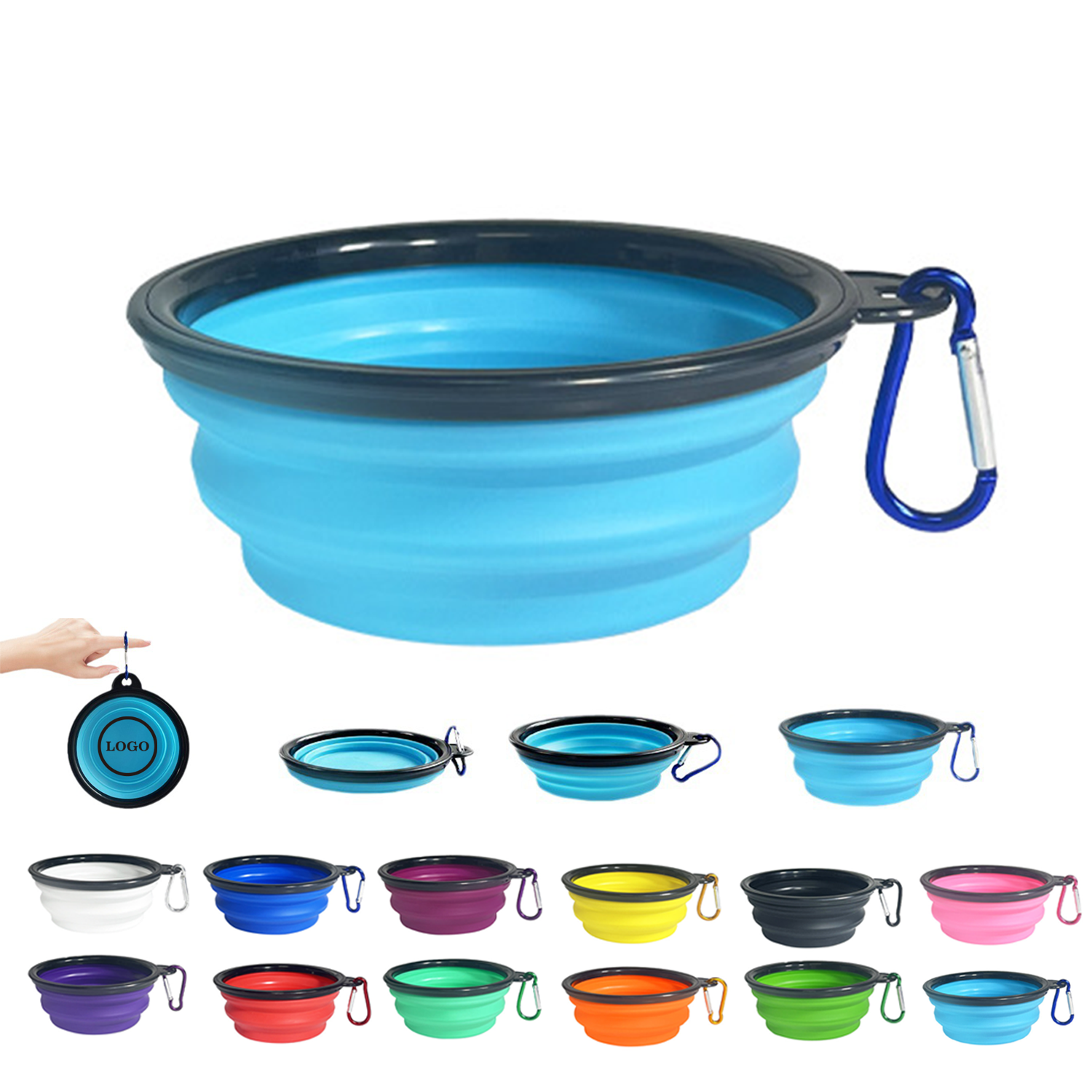 11.8oz Portable TPE Pet Bowl with Climbing Buckle 2